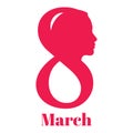 Illustration of international women`s day on the eighth of march